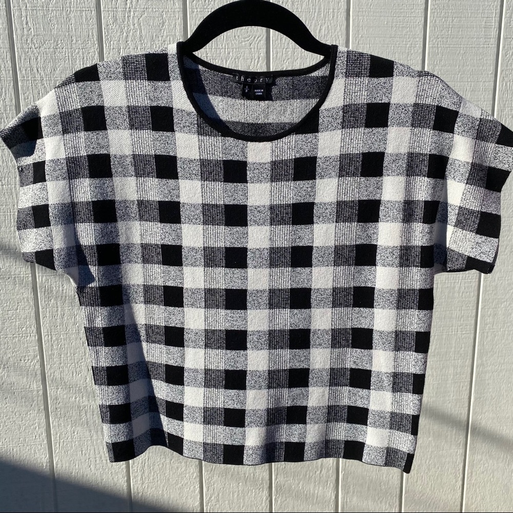 Theory Checkered Knit top, Small - Picture 11 of 13